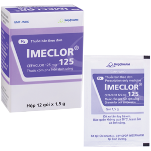 Imeclor 125mg Imexpharm Điều trị Nhiễm trùng đường hô hấp (12 gói)