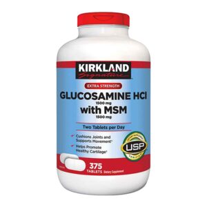 Glucosamine HCL1500mg With MSM 1500mg Kirkland Viên uống bổ xương khớp (375 viên)