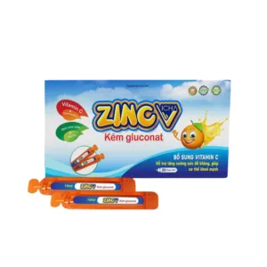 Kẽm Gluconat Zinc Vicha Bổ sung vitamin C, hỗ trợ tăng sức đề kháng 20 Ống