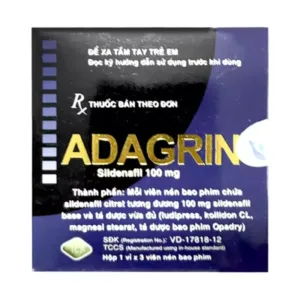 Adagrin 100mg Điều trị rối loạn cương dương (Hộp 3 Viên)