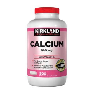 Viên uống bổ xương khớp Calcium 600mg Vitamin D3 Kirkland 500 viên