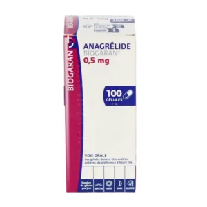 Anagrelide 0.5mg Biogaran Điều trị chứng tăng tiểu cầu (100 viên)