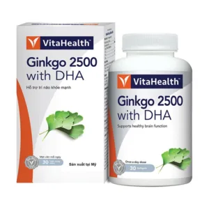 Ginkgo 2500 with DHA VitaHealth Viên uống bổ não (30 viên)