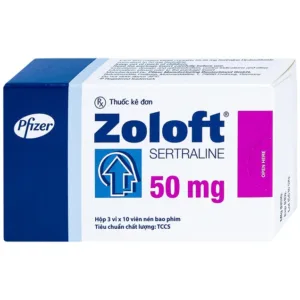 Thuốc Zoloft 50mg Pfizer Điều trị trầm cảm, rối loạn lo âu (30 viên)