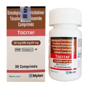 Tocitaf 50mg/200mg/25mg Mylan Điều trị HIV (30 viên )