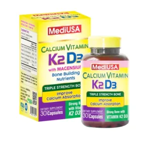 Calcium Vitamin K2 D3 MediUSA Hỗ trợ giảm loãng xương 30 viên