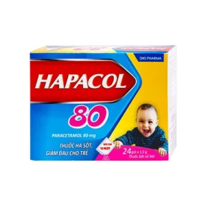 Hapacol 80mg DHG Điều trị giảm đau, hạ sốt (24 gói)