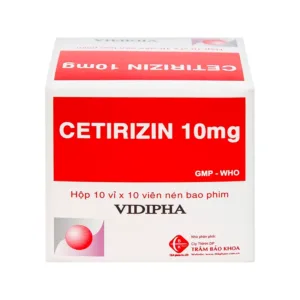 Cetirizin 10mg Vidipha - Điều trị triệu chứng viêm mũi dị ứng, mày đay (100 viên)