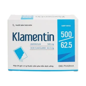 Klamentin 500/62.5 DHG Điều trị nhiễm khuẩn đường hô hấp (24 gói)