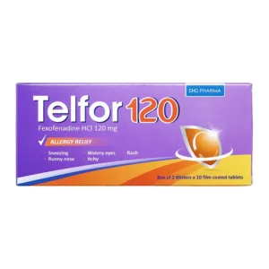 Telfor 120 DHG điều trị các triệu chứng viêm mũi dị ứng (20 viên)