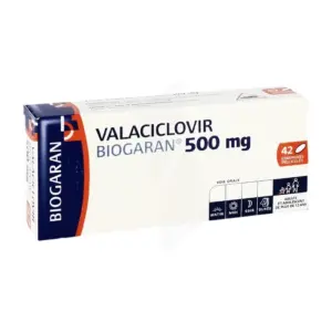 Valaciclovir  500mg Biogaran - Kháng virus herpes (42 viên)